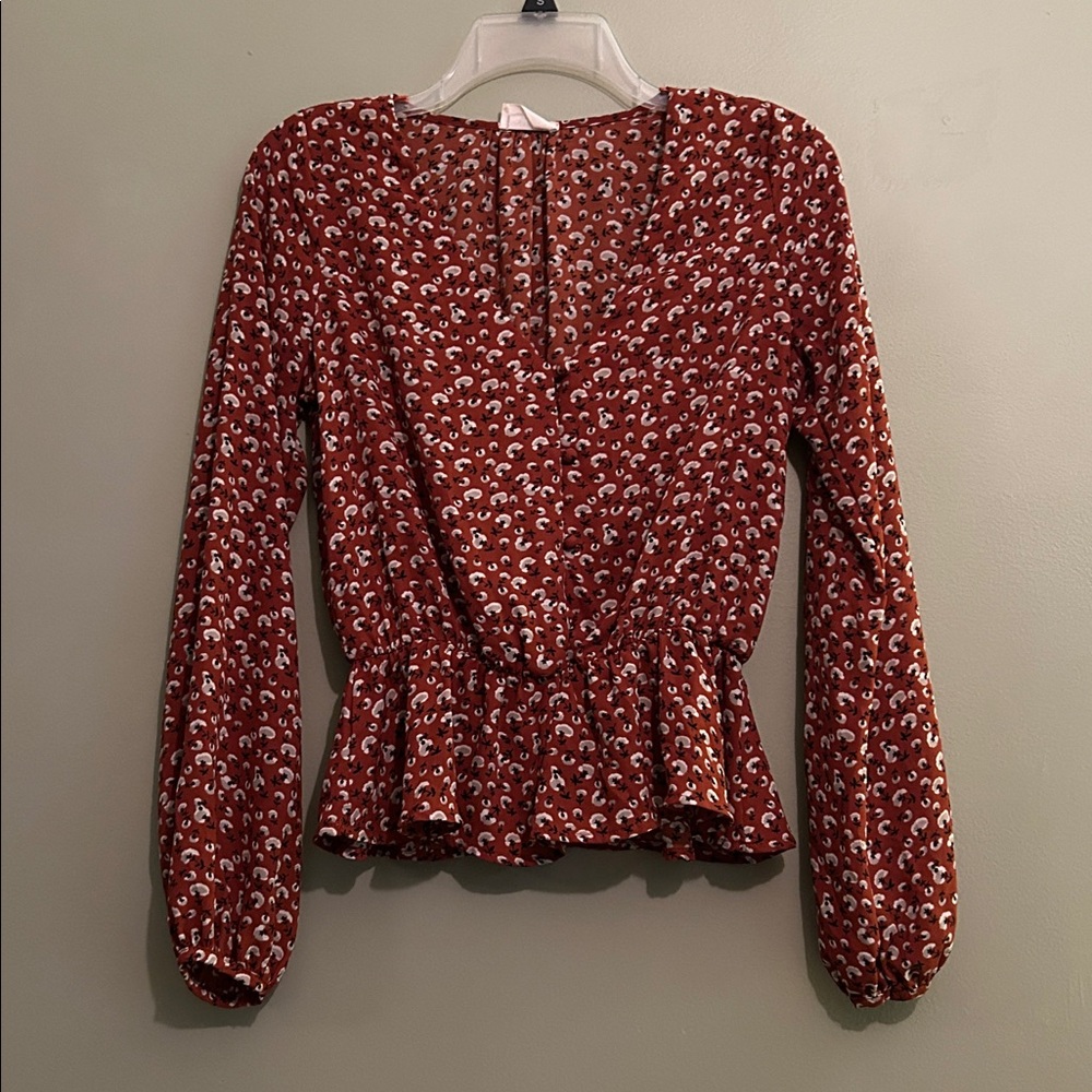 Sienna Sky Rust Floral Top Size S